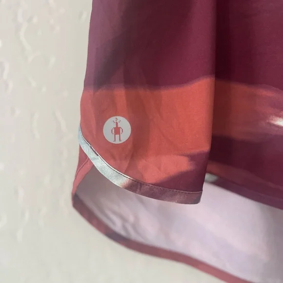 Smartwool Active Lined Shorts Large Black Cherry Horizon Print NWT - Picture 3 of 8